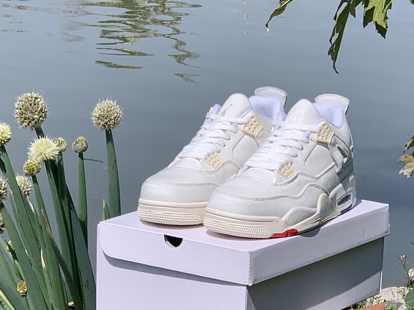2022 Air Jordan 4 Canvas White Colorful Shoes